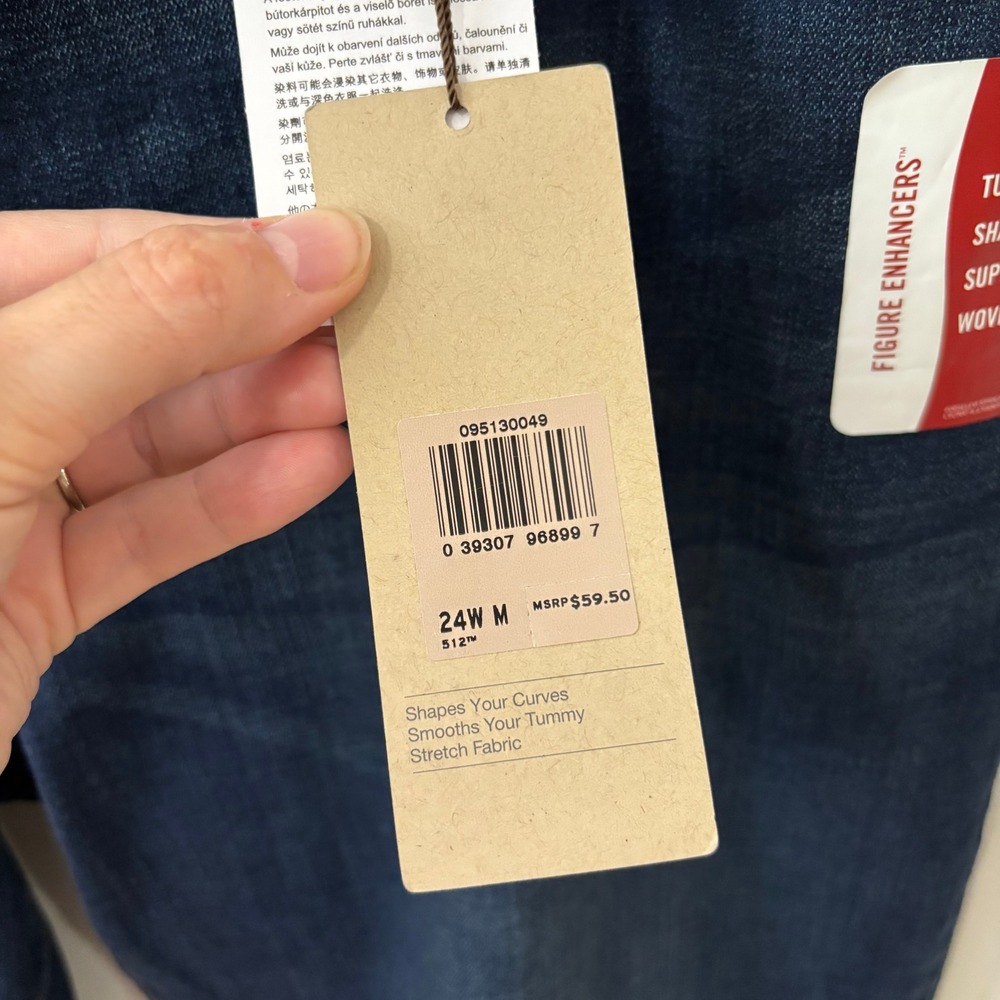 Levi's Women's 24W M 512 Perfectly Shaping Bootcut Jeans Stretch Dark Blue - Picture 3 of 9
